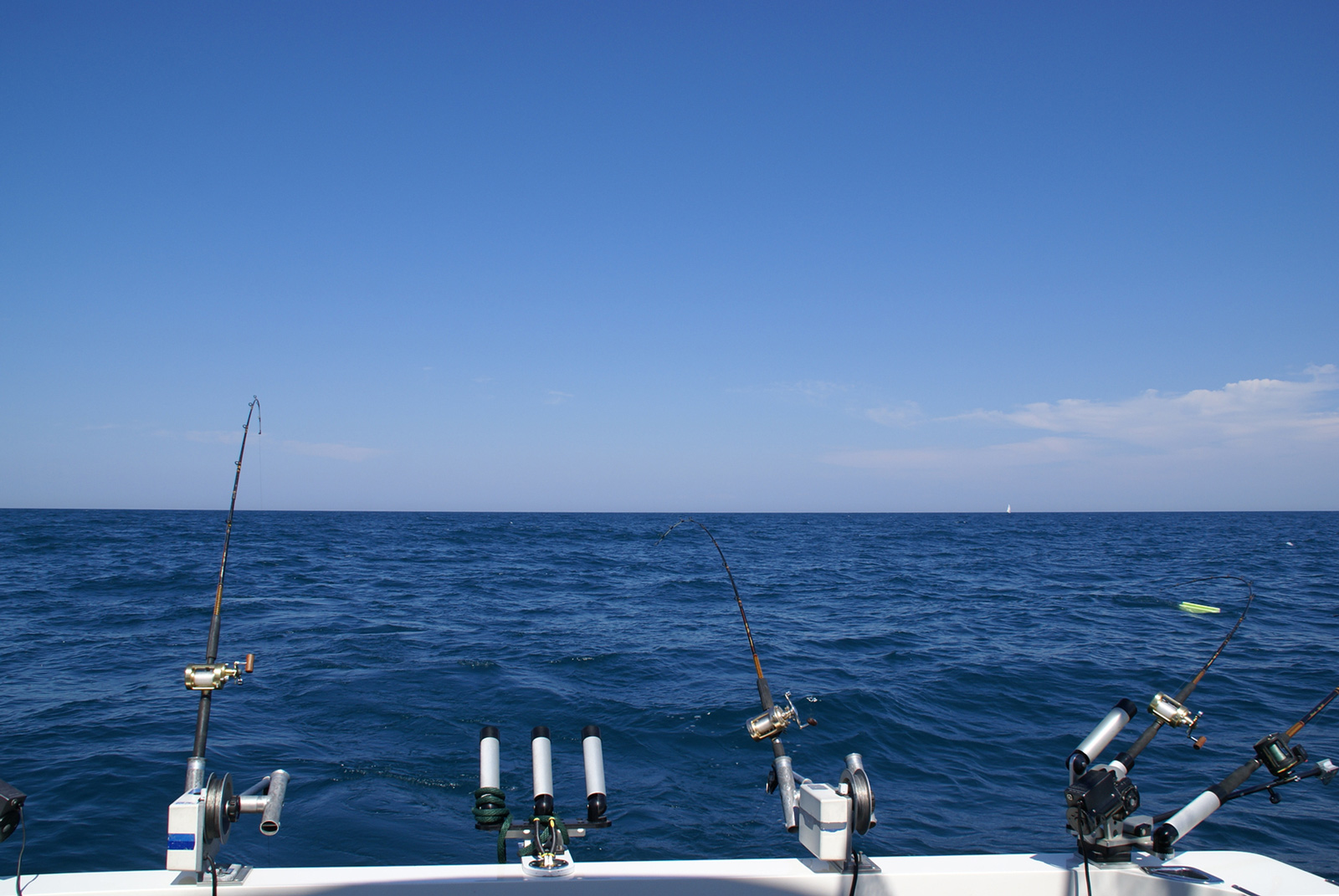 fishing rods over open water